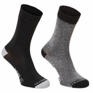 Craghoppers NosiLife Mens Travel Twin Pack Socks - Charcoal/Soft Grey