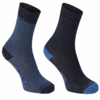 Craghoppers NosiLife Mens Travel Twin Pack Socks - Dark Navy/Soft Denim Stripe