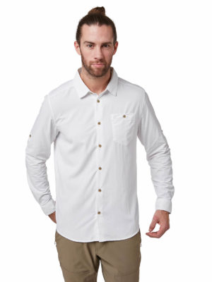 CMS598 Craghoppers Mens Nuoro Shirt - Optic White - Front