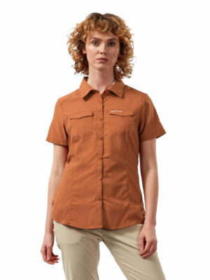 CWS484 Craghoppers NosiLife Adventure Shirt - Toasted Pecan - Front
