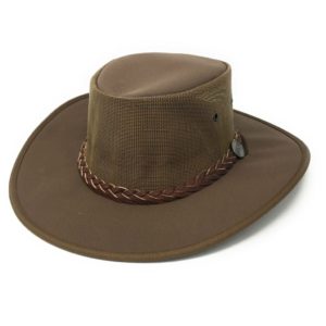 Barmah Unisex Canvas Drover Hat - Brown