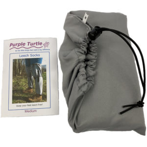 Purple Turtle Leech Socks - Silver Grey Bag
