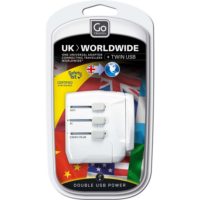 Design Go Travel Worldwide Twin USB Earthed Adaptor (Ref 639)