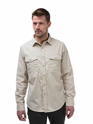 CMS338 Craghoppers NosiDefence Mens Kiwi Shirt - Oatmeal - Front