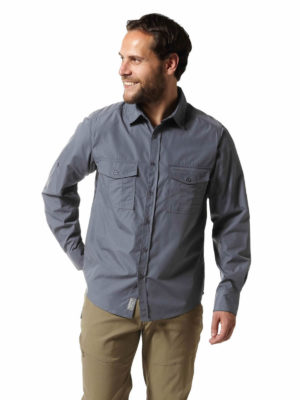 CMS338 Craghoppers NosiDefence Mens Kiwi Shirt - Ombre Blue - Front