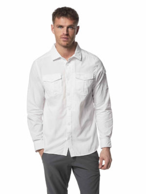 CMS605 Craghoppers NosiLife Mens Adventure Shirt - Optic White - Front