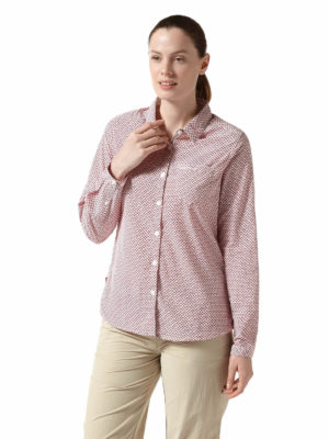 CWS467 Craghoppers NosiLife Adoni Shirt - Fire Red - Front
