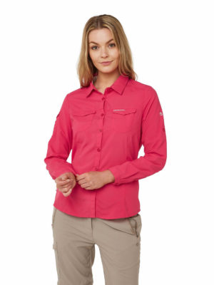 CWS482 Craghoppers NosiLife Adventure Shirt - Winter Rose - Front