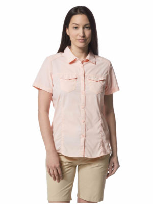 CWS484 Craghoppers NosiLife Adventure Shirt - Seashell Pink - Front