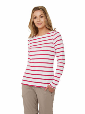 CWT1253 Craghoppers NosiLife Erin Top - Winter Rose Stripe - Front