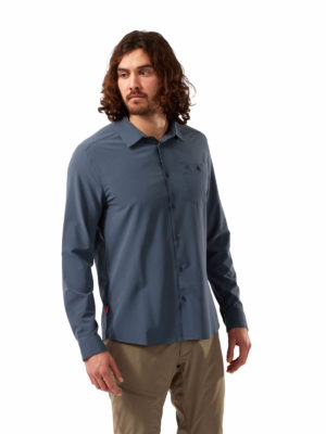 CMS659 Craghoppers NosiLife Hedley Shirt - Steel Blue - Front