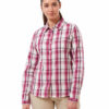 CWS511 Craghoppers NosiDefence Kiwi Shirt - Raspberry Check - Front