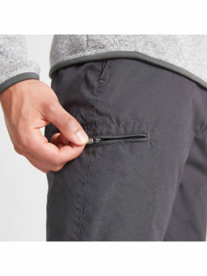 Craghoppers Mens NosiDefence Kiwi Slim Boulder Trousers CMJ606 - Black Pepper - Zip