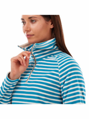 Craghoppers Ladies Natalia Fleece (SCWA122) Mediterranean Blue Stripe - Collar