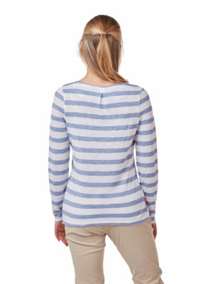 CWT1276 Craghoppers NosiLife Erin Top - Paradise Blue Stripe - Back
