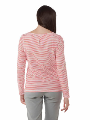 CWT1276 Craghoppers NosiLife Erin Top - Rio Red Stripe - Back