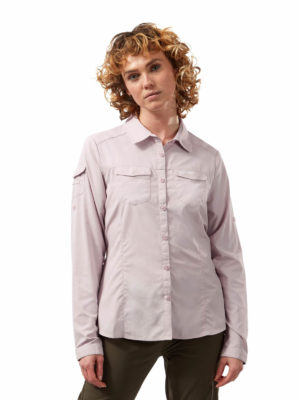 CWS482 Craghoppers NosiLife Adventure Shirt - Brushed Lilac - Front