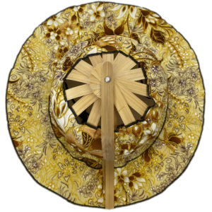 Bamboo Folding Fan Hat - Oriental Gold