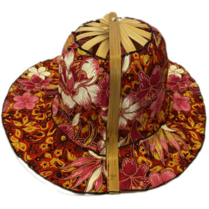 Bamboo Folding Fan Hat - Oriental Pink