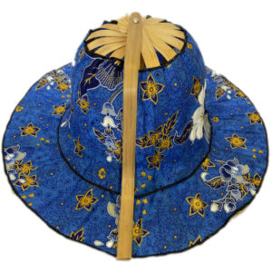 Bamboo Folding Fan Hat - Oriental Powder Blue