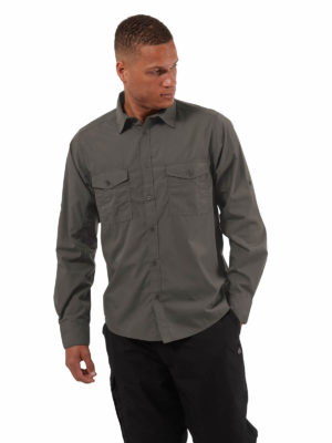 CMS700 Craghoppers Kiwi Shirt -Dark Grey - Front